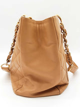 Chanel Caramel Beige Quilted Caviar Leather Shopping Tote Bag Do0725loxzde