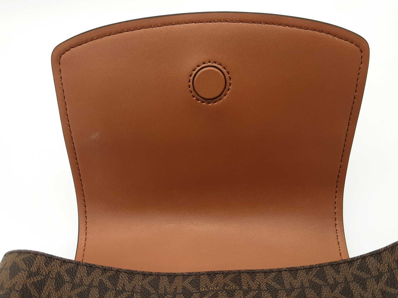 Michael Kors Emilia Brown Signature Coated Canvas Leather Backpack Do0325rxde