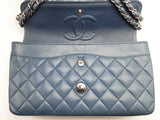Chanel Medium Classic Double Flap Blue Quilted Leather Bag Do0825ixzxde