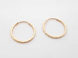 14k Yellow Gold Textured Hoop Earrings 1.1 Grams Fw0626crdu