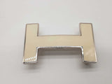 Hermes 32mm H Creme White Enamel Silvertone Belt Buckle Do0126wrxde