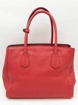 Prada 2 Way Red Vitello Daino Leather Tote Bag Do0725porde