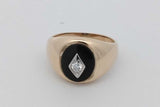 10k Yellow Gold Signet Ring With Diamond 6.4 Grams Size 10 Eb0926wllsa