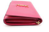 Yves Saint Laurent Pink Leather Cassandre Clutch With Chain Eb0526cpide