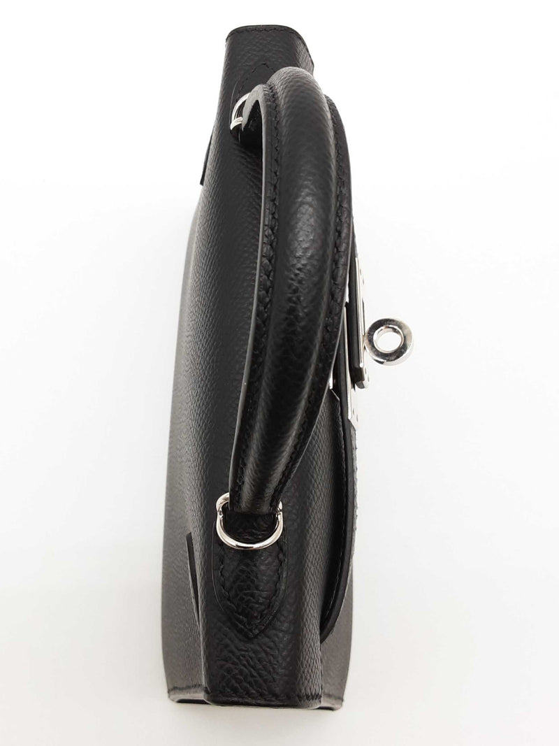 Hermes Mini Kelly Sellier Noir Black Epsom Palladium Crossbody Bag Do0925orxzxde