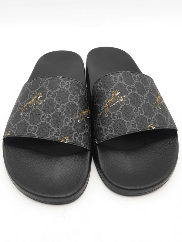 Gucci Gg Supreme Tiger Slide Sandals Size 13 Eb1025lxzsa