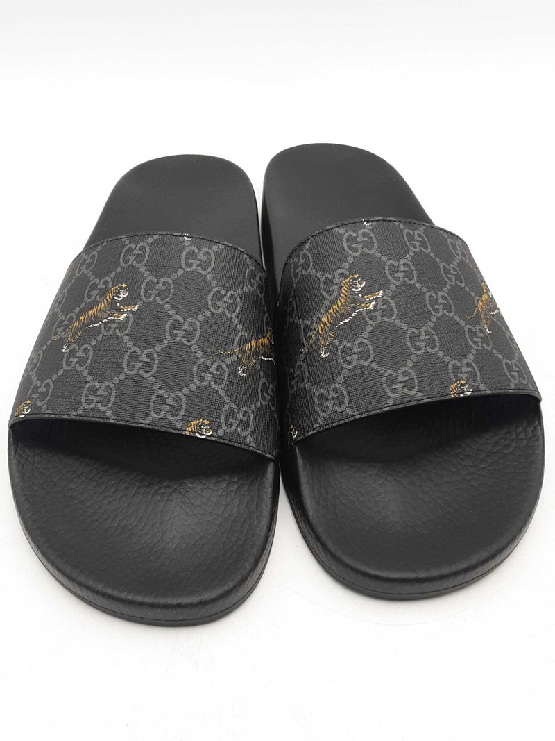 Gucci Gg Supreme Tiger Slide Sandals Size 13 Eb1025lxzsa