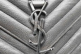 Yves Saint Laurent Quilted Chevron Sheepskin College Top Handle Bag Eb0526eixsa