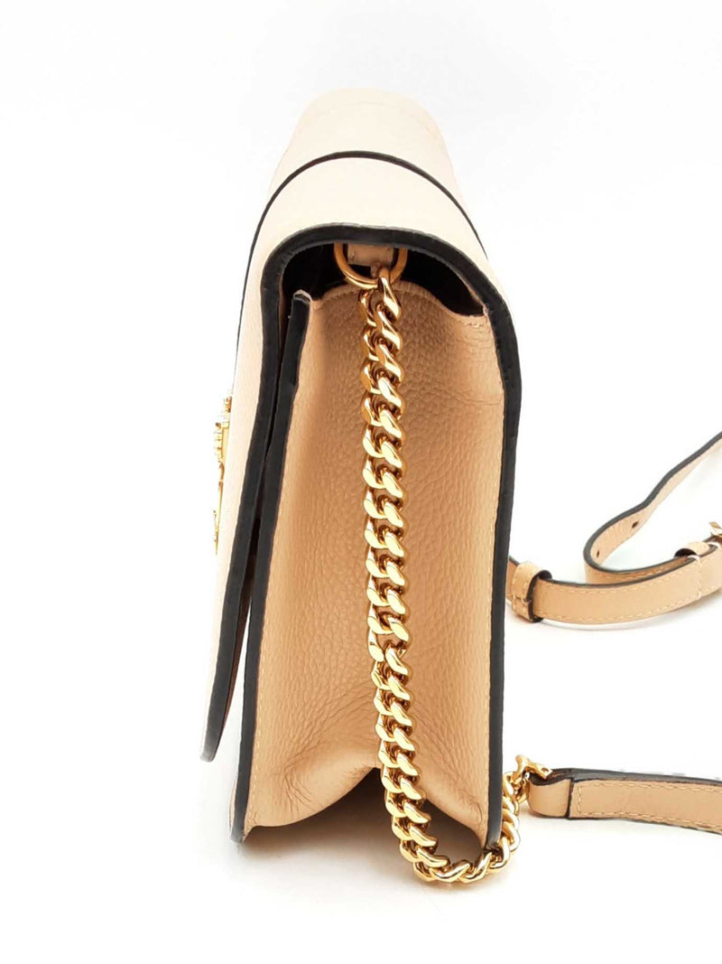 Versace Virtus Beige Leather Shoulder Bag Sd0525wlrsa