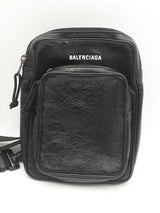 Balenciaga Black Leather Explorer Crossbody Messenger Bag Eb0126lxzsa
