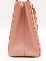 Prada Pink Saffiano Leather Galleria Double Zip Tote Bag Eb0826ixzsa