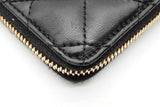 Versace Quilted Black Leather Zip Around Wallet Eb0826lorde