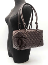 Chanel Cambon Bowler Bag In Dark Brown Diamond-quilted Calfskin Fw0126lrxzdu