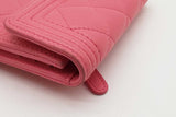 Chanel Pink Lambskin Boy Trifold Wallet Eb1225rrxde