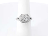 1.39 Cttw Diamond & 10k White Gold Double Halo Ring 4.1 Grams Size 6.5 Fw0926iordu
