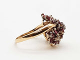 Rubies Diamonds 14k Yellow Gold 6.8g Flowers Cluster Ring Size 6.25 Do0426ixzde