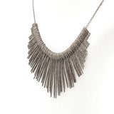 16.25 Cttw Melee Diamond & Silver Fringe Necklace 52.4 Grams 18 Inch Fw1224erxdu