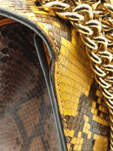 Gucci Medium Padlock Shoulder Bag In Neutral & Yellow Python Snakeskin Fw0726wzxdu