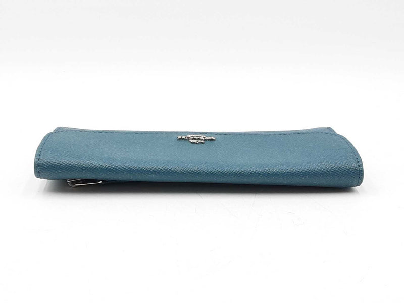 Coach Long Wallet In Glitter Teal Crossgrain Leather Fw0925lrdu