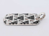 David Yurman Black Diamond 925 Sterling Silver Dog Tag Pendant 13.4g Eb0126orxsa
