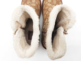 Coach Indi Booties Khaki Tan Signature Fur Lined Boots Size Eu 38 Do0225rxde