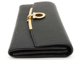 Salvatore Ferragamo Gancini Black Leather Continental Wallet Do0525oorde