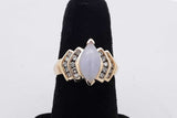 Lavender Stone & Diamond Ring In 14k Yellow Gold 5.2 Grams Size 6.75 Eb0826wxrsa