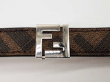 Fendi Ff Brown Coated Canvas Leather Reversible Bracelet Do0925oxzde