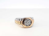0.84 Ctw Diamond & 14k Two-tone Gold Watch Bezel Ring 14g Size 10.75 Fw0826ierdu
