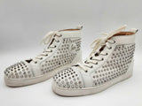 Christian Louboutin Flat Spike White Leather Shoes Size Eu 45 Do0225wrxde