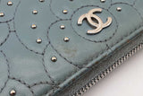 Chanel Camellia Studded Leather Zip Around Wallet Eb0926lxzde