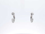 2.52 Cttw Pavé Diamond & 18k White Gold Half Hoop Stud Earrings 6.1 Grams Fw0626rzxdu