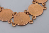 21k Yellow Gold Coin Style Bracelet 8.5 Grams 7 Inch Eb0626iorsa