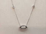 1.24 Cttw Lab Grown Diamonds 14k Wg 2.1g Marquis Necklace 18 In Do0126ixzde