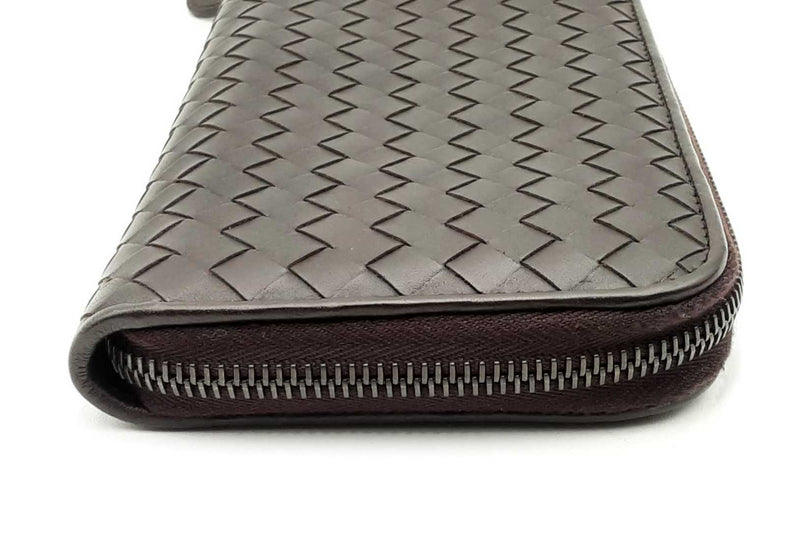 Bottega Veneta Intrecciato Woven Leather Zip Around Wallet Eb0724lcrsa