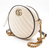 Gucci Small White Diagonal Quilted Marmont Crossbody Lh1024wxzde