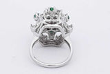 2.8cttw Diamond & Green Gemstone Ring 14k White Gold 9.8g Size 6.5 Eb0526wsxzsa