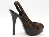 Fendi Fendi Fendista Zucca Heel Brown Size 37.5 Aa0826rzsa
