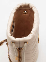 Gucci Gg Marmont Quilted Chevron Crossbody Bucket Bag Eb0826wcrsa