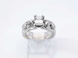 0.65 Ctw Diamond Platinum Skeleton Engagement Ring 13.6 Grams Size 5 Fw1025crxdu