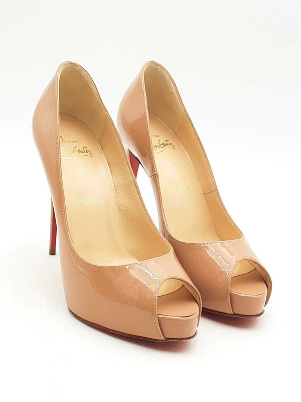 Christian Louboutin Patent Leather Very Prive Peep Toe Pumps Size 37 Eb1124oxzsa