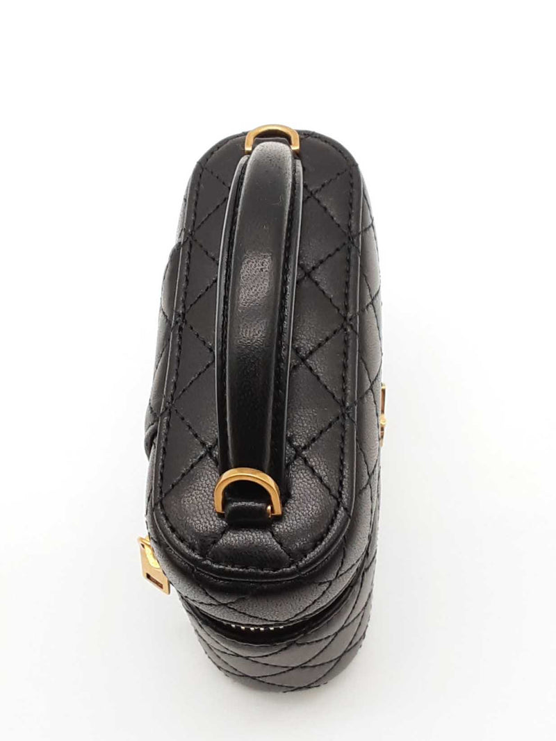 Yves Saint Laurent Quilted Black Leather Gaby Mini Vanity Case Eb1225exzde