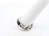 Gucci Chain Logo Ring In Sterling Silver & Black Enamel 8.4 Grams Size 22 / Us 10 Fw0626cxdu