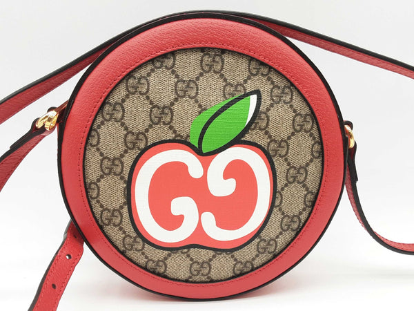 Gucci Ophidia Apple Round Gg Supreme Coated Canvas Crossbody Bag Do1224ixzde