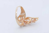 14k Yellow Gold Rose Filigree Ring 3.1 Grams Size 8.75 Eb0626lexde
