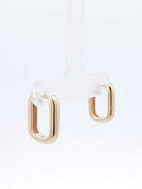 18k Yellow Gold Soft Rectangle Hoop Earrings 3.3 Grams Fw0826orxdu