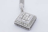 1.49cttw Diamond Pendant Necklace 18k White Gold 9.8 Grams 17 Inch Eb0226crxdu