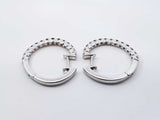 0.56 Cttw Diamond & 18k White Gold Latch-back Hoop Earrings 4.4 Gram Fw0925wzxdu