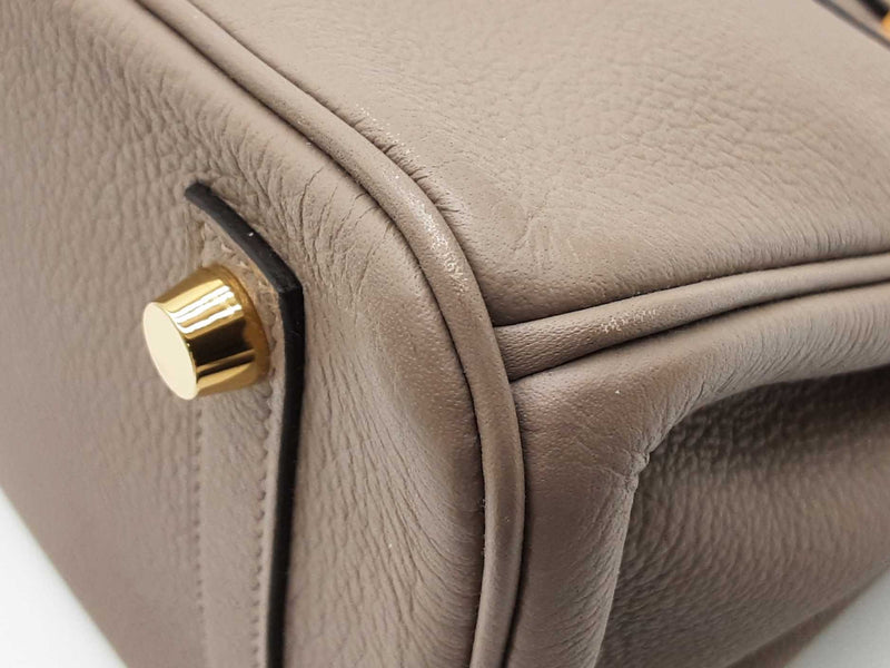 Hermes Birkin 25 Gris Asphalte Gray Togo Gold Hardware Handbag Do0925lerxzde