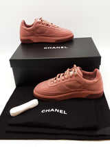 Chanel Mauve Wool Mixed Fibers Cc Sneakers Size 36 Eb0126exzde